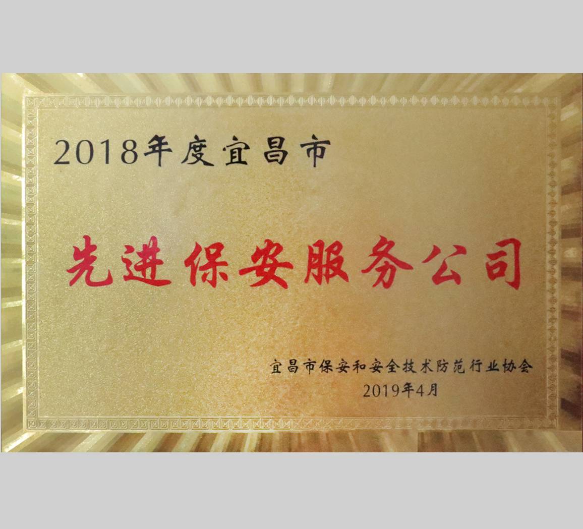 2018年度宜昌市先进保安服务公司